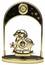 Фигурка декоративная - знак зодиака с часами "Овен" 14см (67324) 