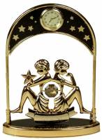 Фигурка декоративная - знак зодиака с часами "Близнецы" 14см (67326) 